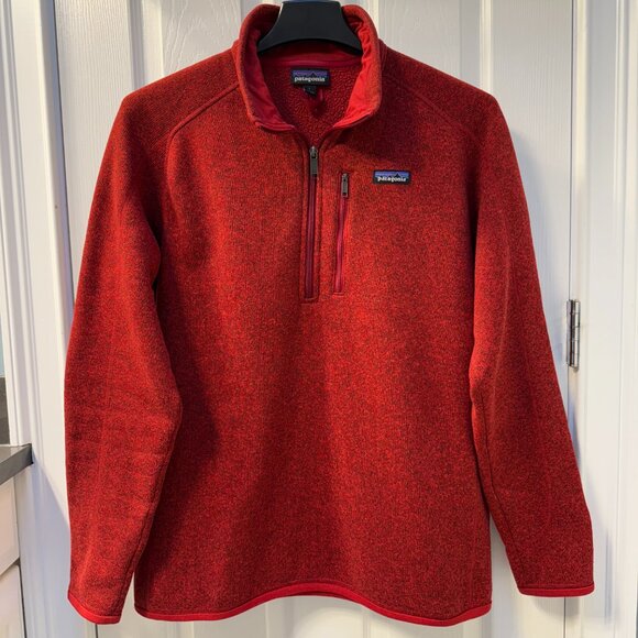 Patagonia Better Sweater 1/4 Zip Pullover Rust Red Size Large - Picture 1 of 7